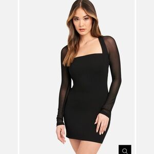 bebe Elegant Black Long Sleeve Dress